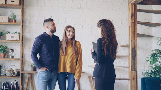 A couple on a property tour