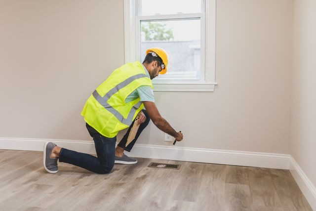 person inspecting household vents