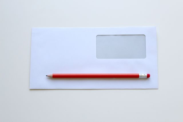 an envelope and a pencil
